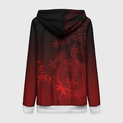 Женская толстовка на молнии Дракон в градиенте / 3D-Белый – фото 2