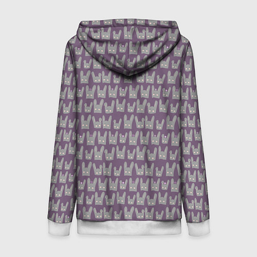 Женская толстовка на молнии Спящие зайки / 3D-Белый – фото 2