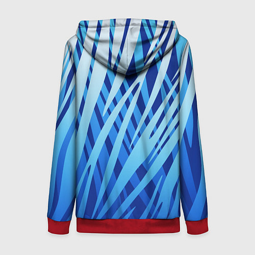 Женская толстовка на молнии Volkswagen - синий камуфляж / 3D-Красный – фото 2