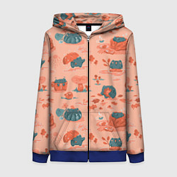 Женская толстовка на молнии Осенние лягушки