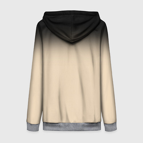 Женская толстовка на молнии Градиент: от черного к телесному / 3D-Меланж – фото 2