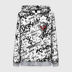 Толстовка на молнии женская Berserk tattoo mask, цвет: 3D-меланж