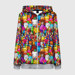 Толстовка на молнии женская Набор художника, цвет: 3D-меланж