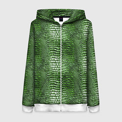 Женская толстовка на молнии Крокодилья кожа паттерн