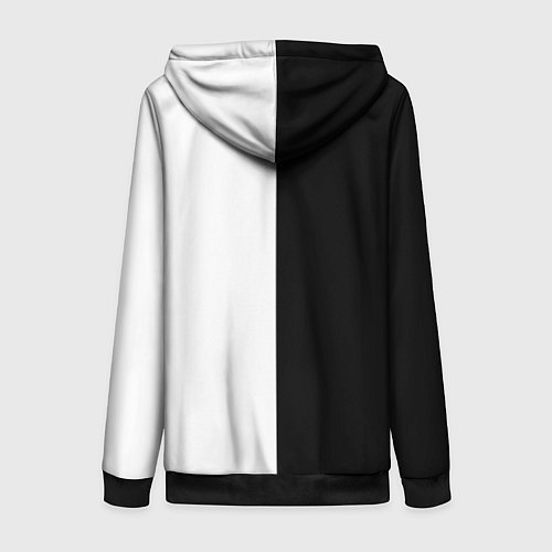 Женская толстовка на молнии Теннис - чёрно белое / 3D-Черный – фото 2