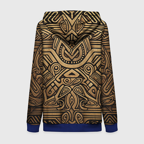 Женская толстовка на молнии Орнамент в стиле викингов / 3D-Синий – фото 2