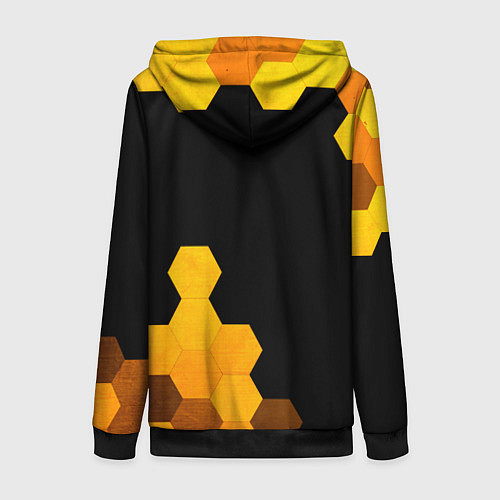 Женская толстовка на молнии Fortnite - gold gradient вертикально / 3D-Черный – фото 2