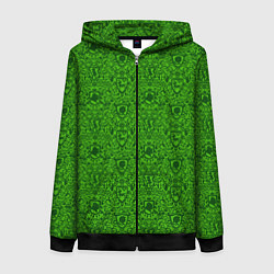 Толстовка на молнии женская Shrek: Pattern, цвет: 3D-черный