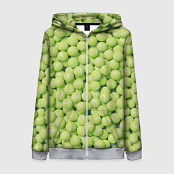 Женская толстовка на молнии Много теннисных мячей