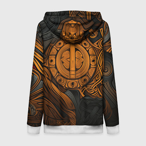 Женская толстовка на молнии Узор в скандинавском фолк-арт стиле / 3D-Белый – фото 2