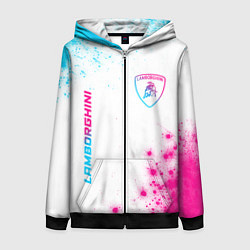 Женская толстовка на молнии Lamborghini neon gradient style вертикально