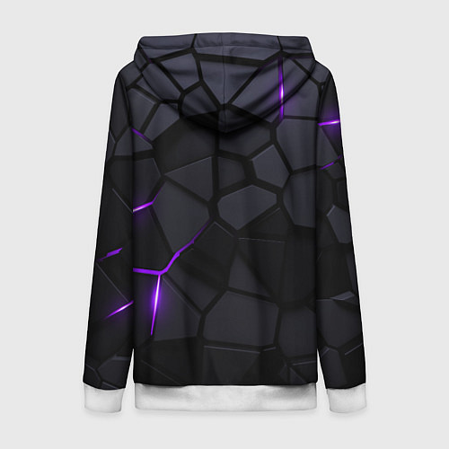 Женская толстовка на молнии Infiniti - плиты с эффектом свечения / 3D-Белый – фото 2