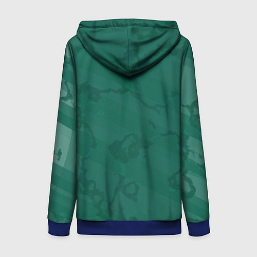 Женская толстовка на молнии Серо-зеленые разводы / 3D-Синий – фото 2