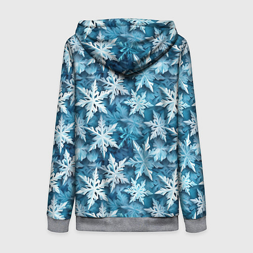 Женская толстовка на молнии New Years pattern with snowflakes / 3D-Меланж – фото 2