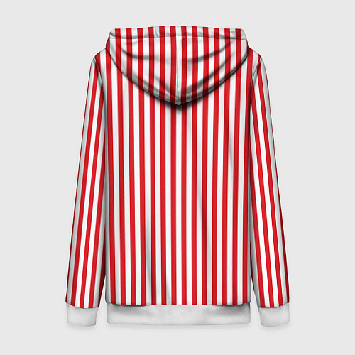 Женская толстовка на молнии Красная полоса / 3D-Белый – фото 2