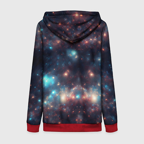 Женская толстовка на молнии Космический простор / 3D-Красный – фото 2