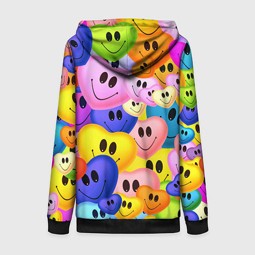 Женская толстовка на молнии Улыбка любви / 3D-Черный – фото 2