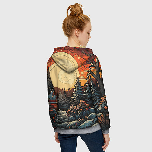 Женская толстовка на молнии Волшебная роспись / 3D-Меланж – фото 4