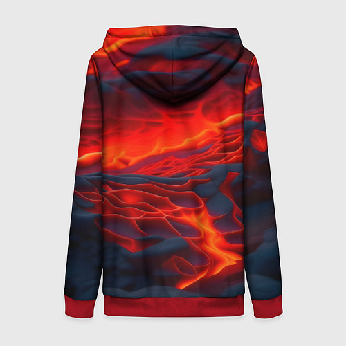 Женская толстовка на молнии Текущая магма / 3D-Красный – фото 2