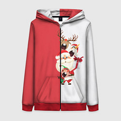 Женская толстовка на молнии Новогодние персонажи