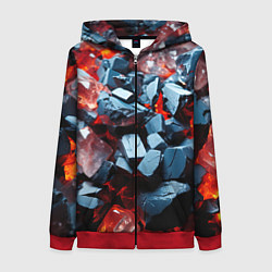 Женская толстовка на молнии Янтарные камни асбтракция