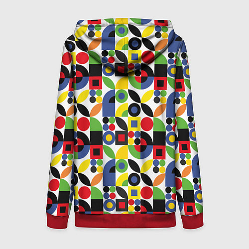 Женская толстовка на молнии Паттерн из геометрических фигур / 3D-Красный – фото 2