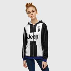 Толстовка на молнии женская Juventus collection, цвет: 3D-синий — фото 2