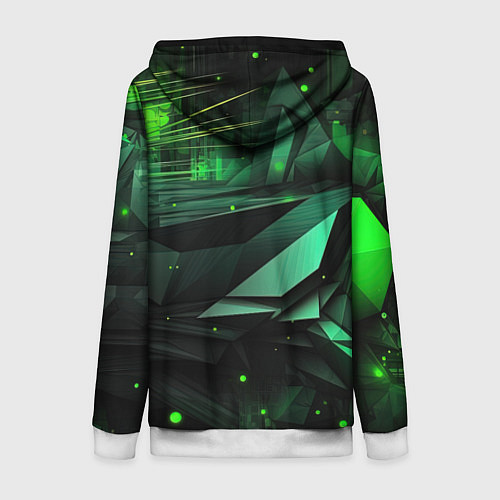 Женская толстовка на молнии Мир абстрактной зелени / 3D-Белый – фото 2