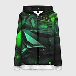 Женская толстовка на молнии Мир абстрактной зелени