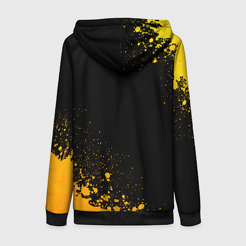 Женская толстовка на молнии Nine Inch Nails - gold gradient вертикально / 3D-Черный – фото 2
