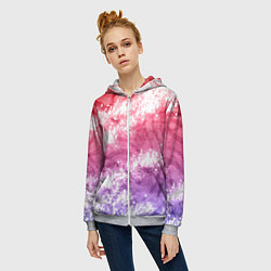 Толстовка на молнии женская Сине-красная абстракция, цвет: 3D-меланж — фото 2