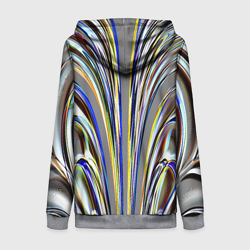 Женская толстовка на молнии Струйчатый перламутровый узор / 3D-Меланж – фото 2
