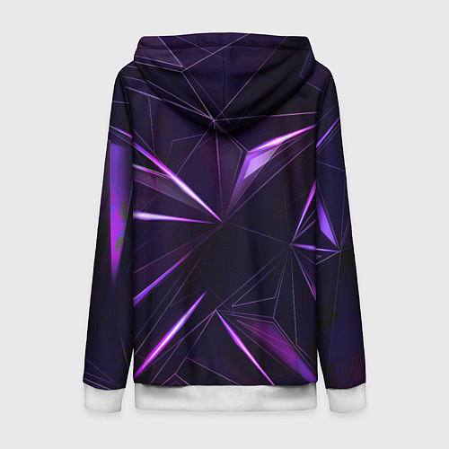 Женская толстовка на молнии Фиолетовый хрусталь / 3D-Белый – фото 2