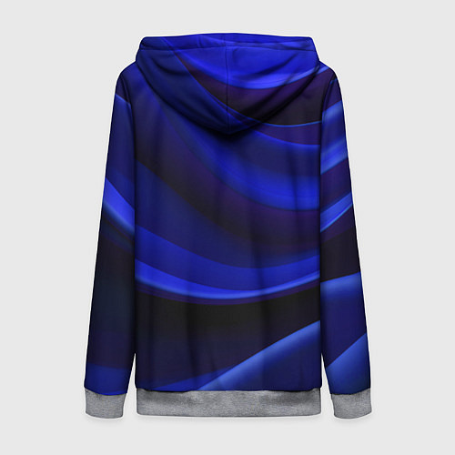 Женская толстовка на молнии Темная синяя абстракция / 3D-Меланж – фото 2