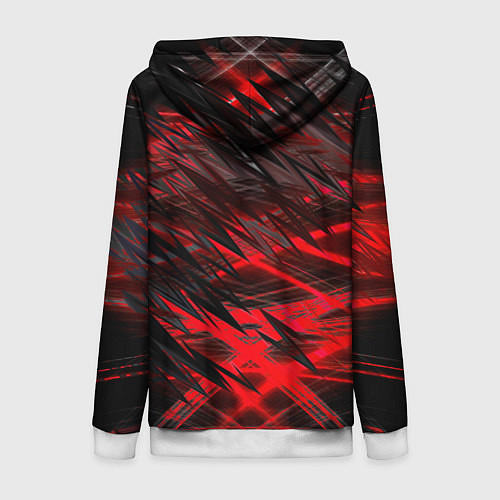 Женская толстовка на молнии Черно красные текстуры / 3D-Белый – фото 2