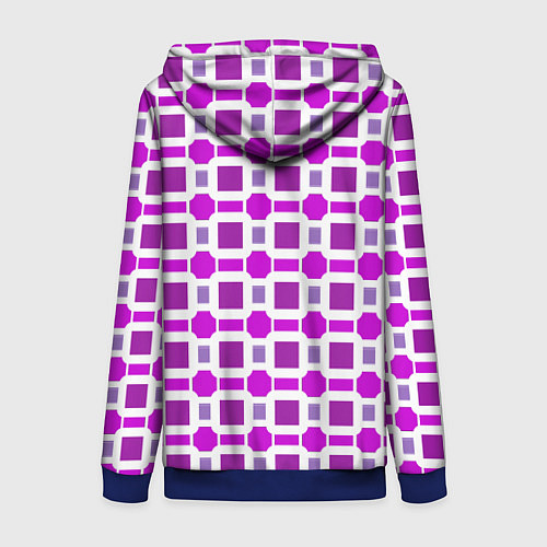 Женская толстовка на молнии Фиолетовые кирпичики и белые полосы / 3D-Синий – фото 2
