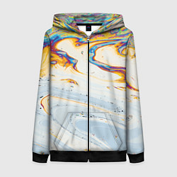 Толстовка на молнии женская Магия масляного отражения, цвет: 3D-черный