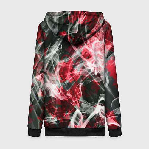Женская толстовка на молнии Серые узоры дым / 3D-Черный – фото 2