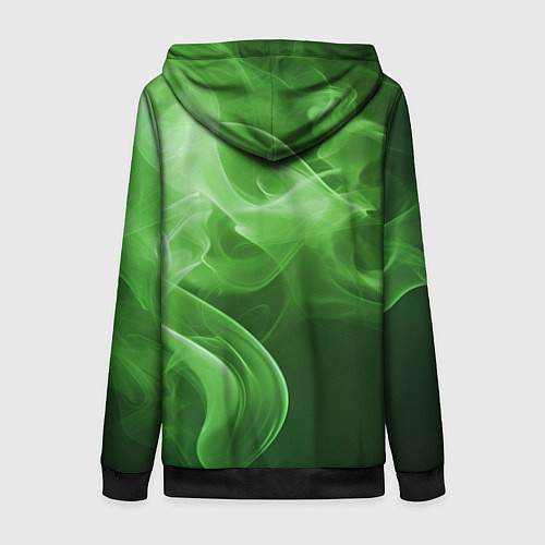 Женская толстовка на молнии Зеленый дым / 3D-Черный – фото 2