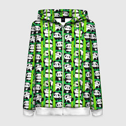 Толстовка на молнии женская Мишки панда мультяшные, цвет: 3D-белый