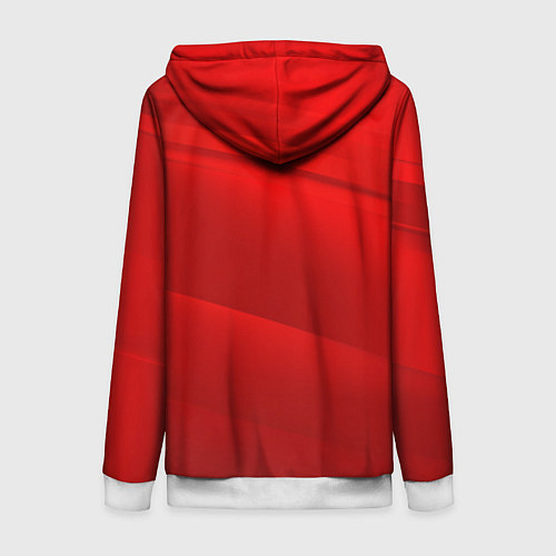 Женская толстовка на молнии Дед Мороз с копьем и драконом / 3D-Белый – фото 2