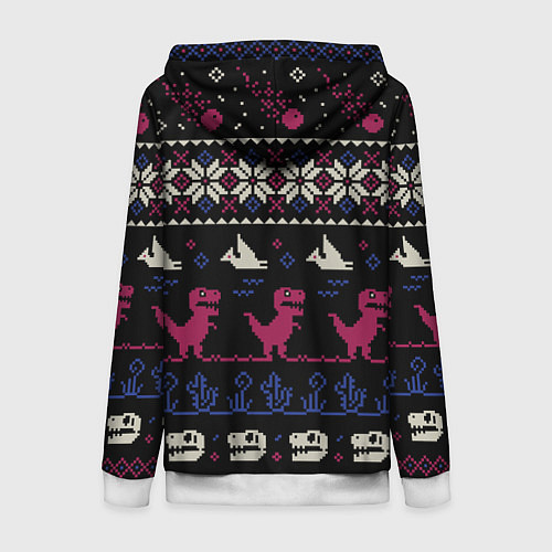 Женская толстовка на молнии Доисторический свитер / 3D-Белый – фото 2