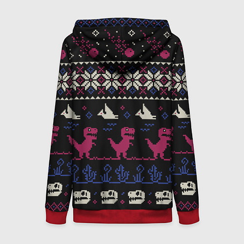 Женская толстовка на молнии Доисторический свитер / 3D-Красный – фото 2