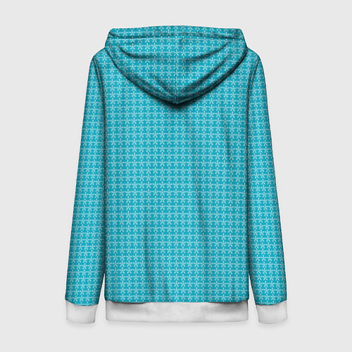 Женская толстовка на молнии Мелкие снежинки паттерн голубой / 3D-Белый – фото 2