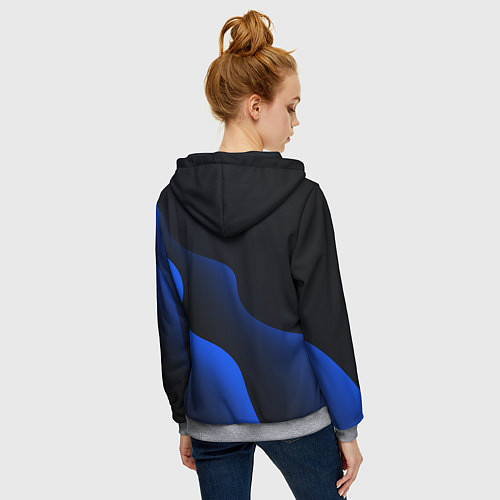 Женская толстовка на молнии Герб РФ - глубокий синий / 3D-Меланж – фото 4