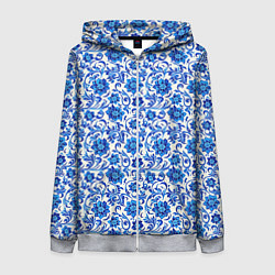 Женская толстовка на молнии Гжель классика