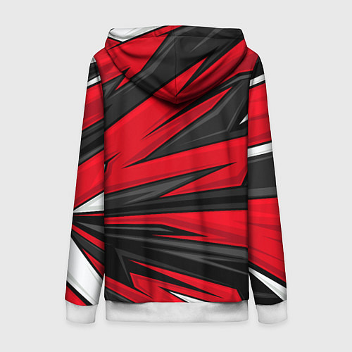 Женская толстовка на молнии Red sport - honda / 3D-Белый – фото 2