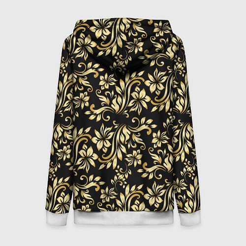 Женская толстовка на молнии Gold khokhloma / 3D-Белый – фото 2