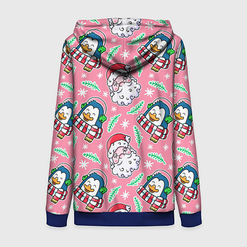 Женская толстовка на молнии Персонажи новогодние / 3D-Синий – фото 2