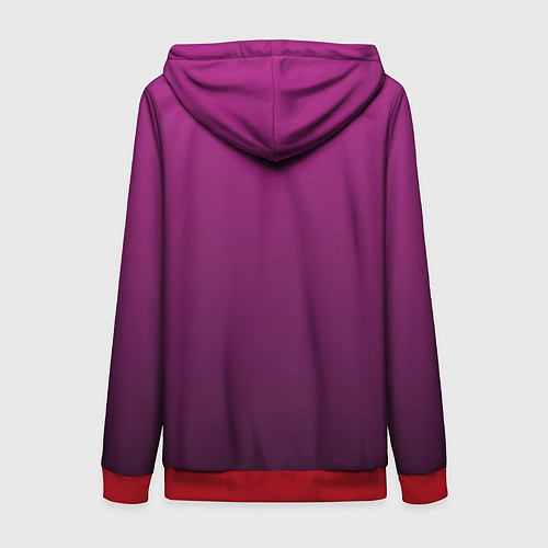 Женская толстовка на молнии Вишневый и черный градиент / 3D-Красный – фото 2